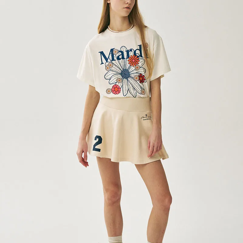 MARDI MERCREDI SS25 FLARE MINI SKIRT ORIGINALIS 25_CREAM Casual Short Skirts Korean Style Women's Cream-3