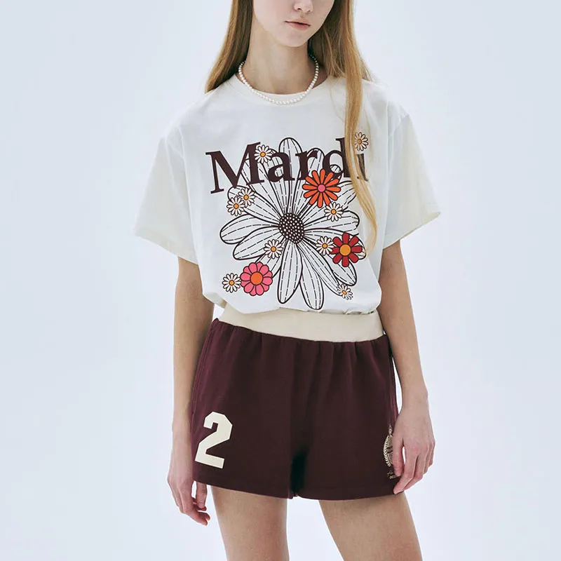 MARDI MERCREDI T Shirt Women's Burgundy Red Korean Style-3