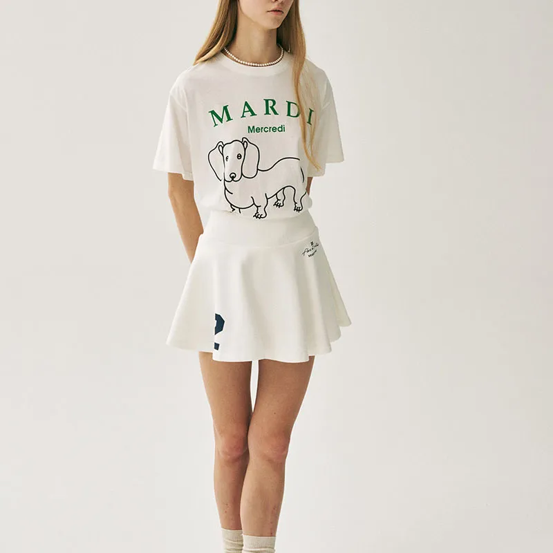 MARDI MERCREDI T Shirt Women's Ivory Green Korean Style-1