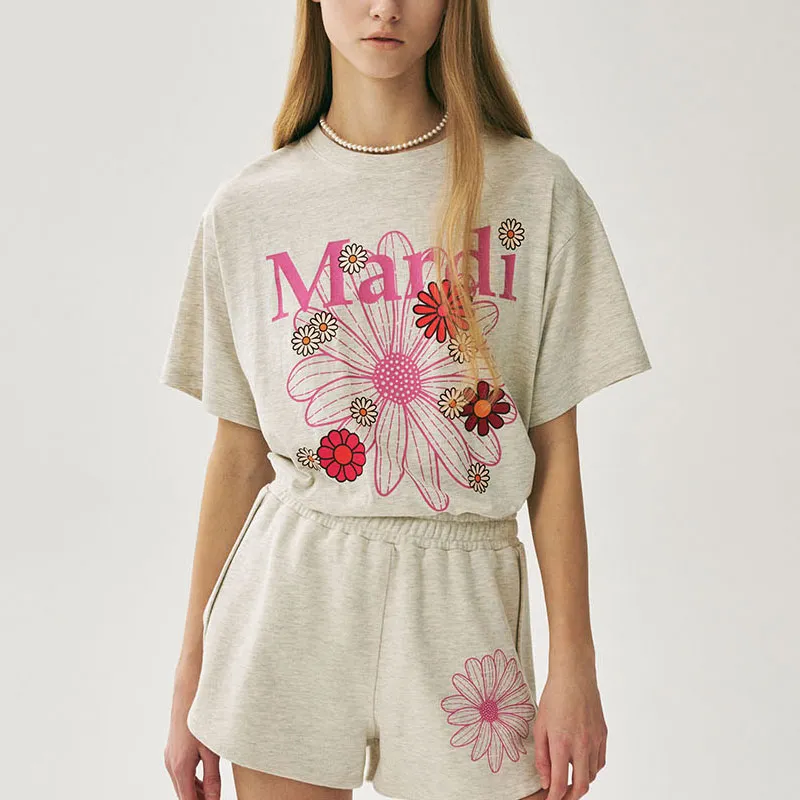MARDI MERCREDI T Shirt Women's Oat Pink Korean Style-2