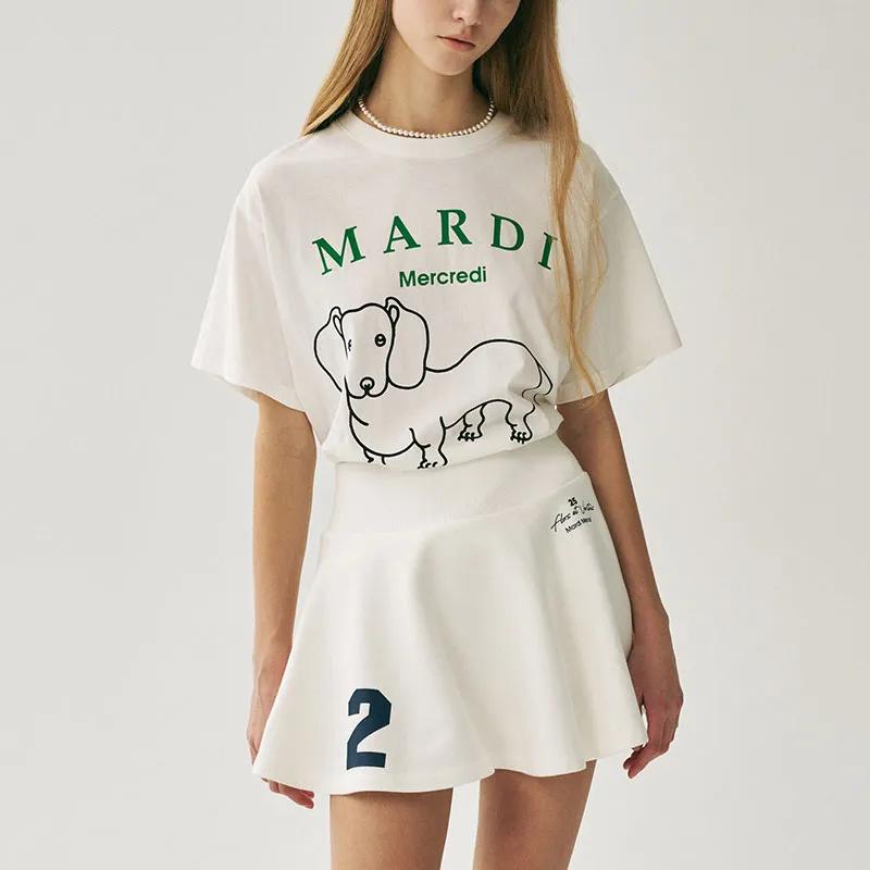 MARDI MERCREDI SS25 FLARE MINI SKIRT ORIGINALIS 25_WHITE Casual Short Skirts Korean Style Women's White-2