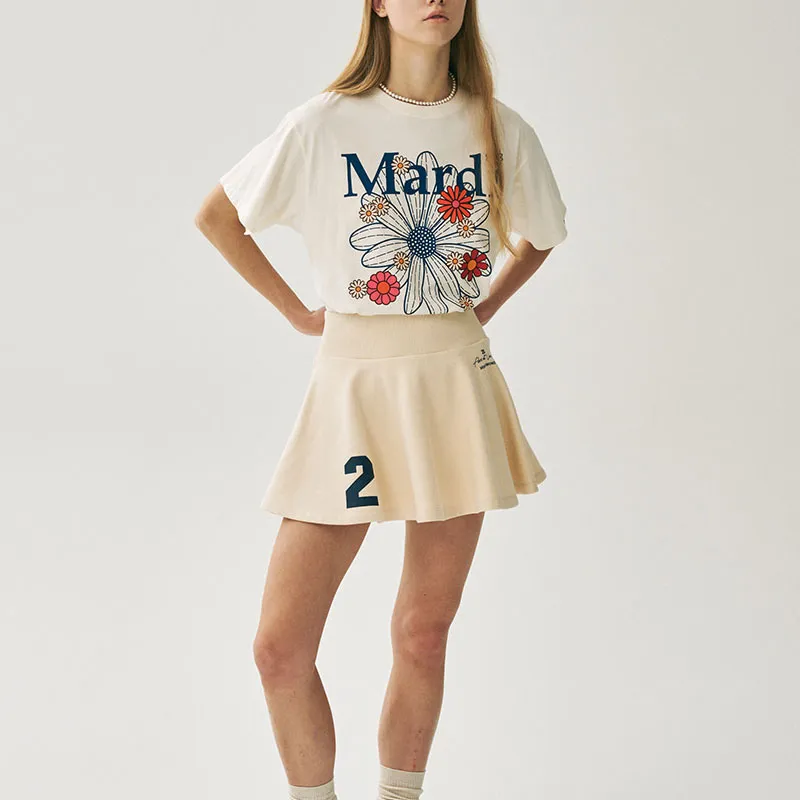 MARDI MERCREDI SS25 FLARE MINI SKIRT ORIGINALIS 25_CREAM Casual Short Skirts Korean Style Women's Cream-1
