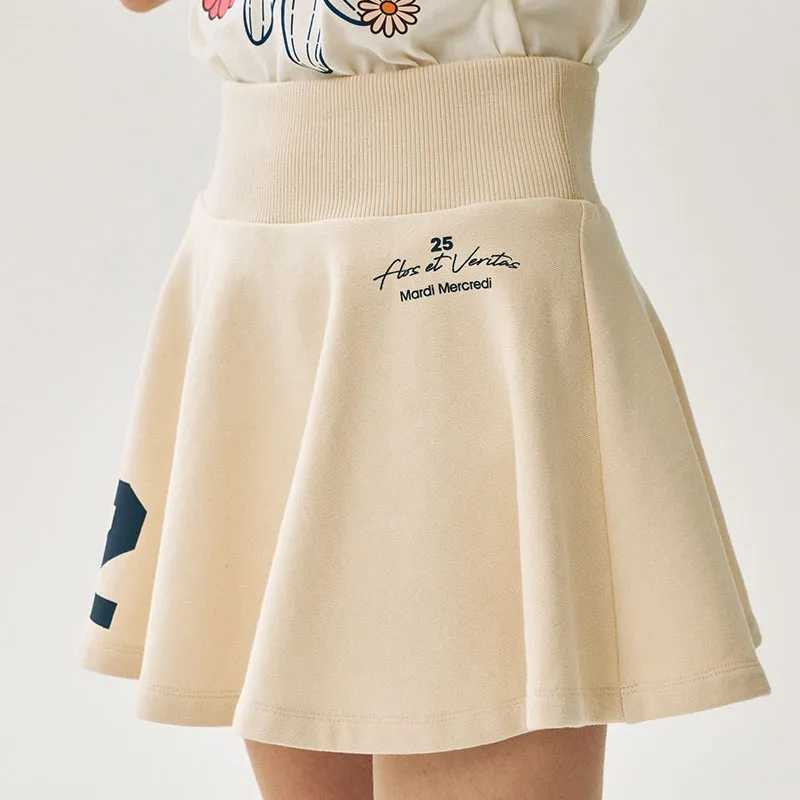 MARDI MERCREDI SS25 FLARE MINI SKIRT ORIGINALIS 25_CREAM Casual Short Skirts Korean Style Women's Cream-4
