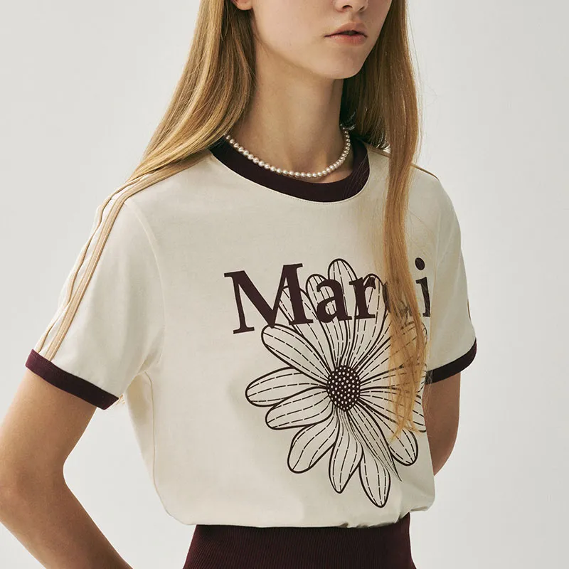 MARDI MERCREDI SS25 T Shirt Women's Burgundy Red Korean Style-3