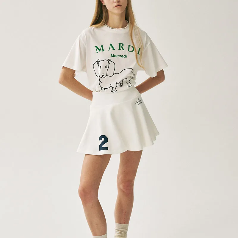 MARDI MERCREDI T Shirt Women's Ivory Green Korean Style-2