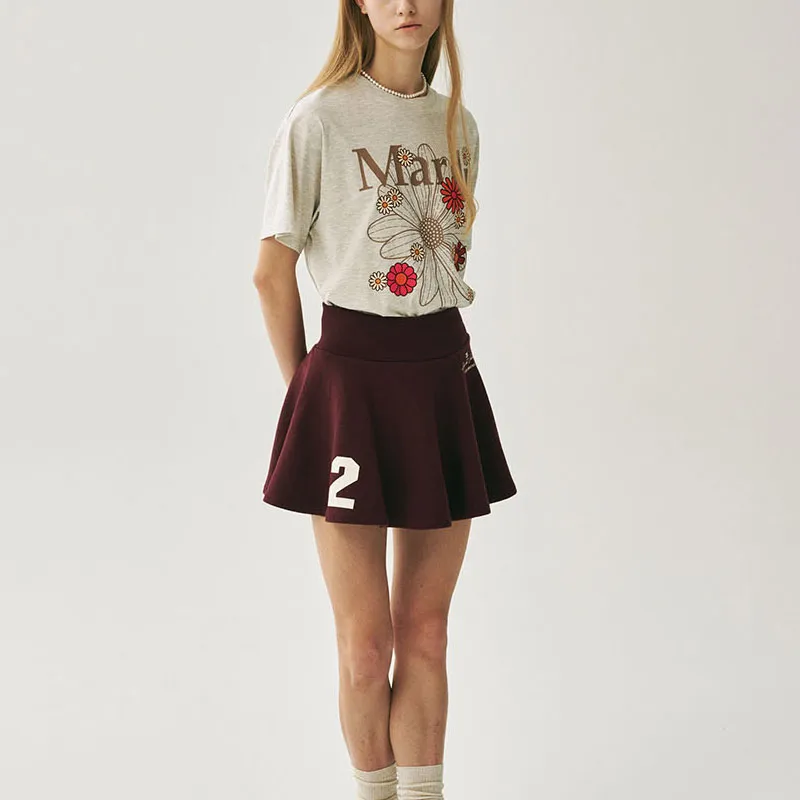 MARDI MERCREDI T Shirt Women's Oat Gray Umber Korean Style-4