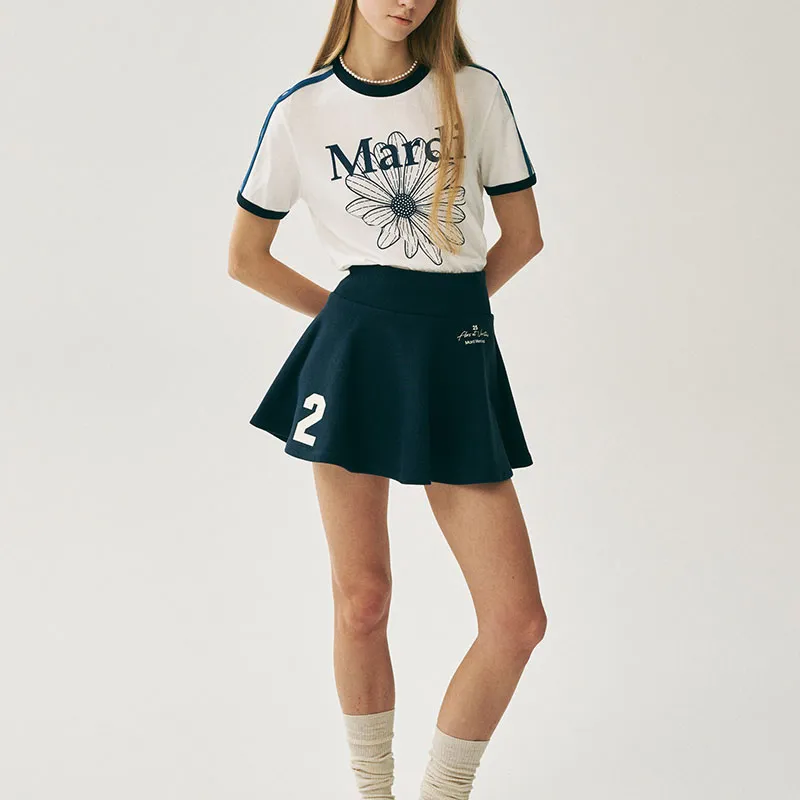 MARDI MERCREDI SS25 FLARE MINI SKIRT ORIGINALIS 25_NAVY Casual Short Skirts Korean Style Women's Marine Blue-5