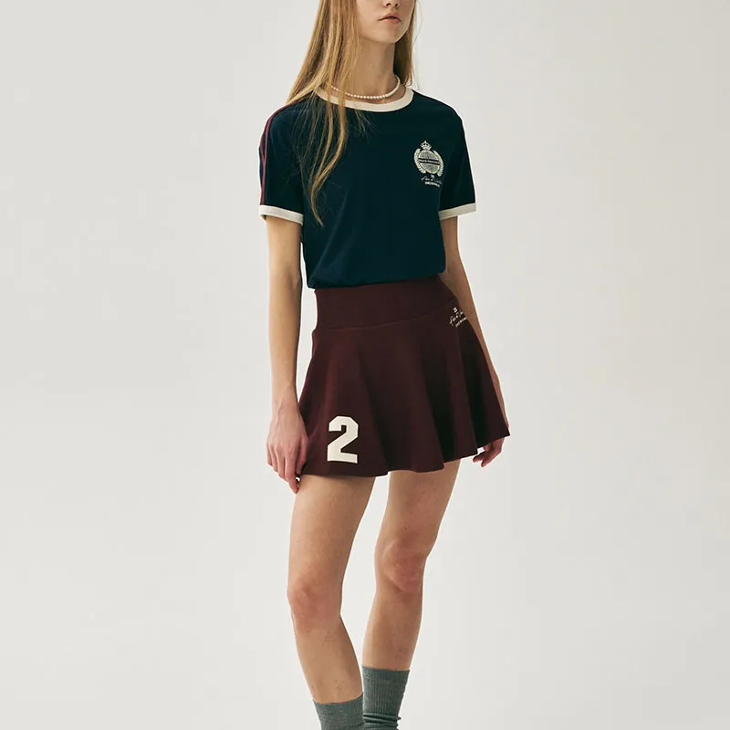 MARDI MERCREDI SS25 FLARE MINI SKIRT ORIGINALIS 25_BURGUNDY Casual Short Skirts Korean Style Women's Burgundy-2