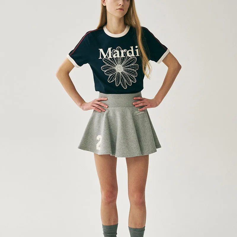 MARDI MERCREDI SS25 T Shirt Women's Marine Ivory White Korean Style-2