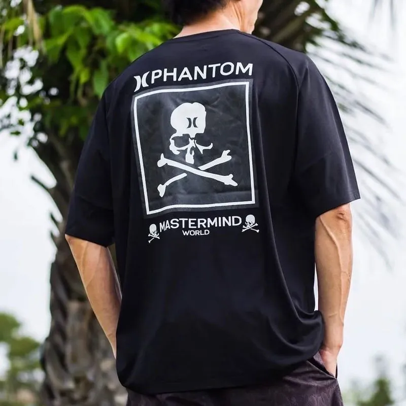 Hurley X MASTERMIND WORLD T Shirts Unisex Black-3