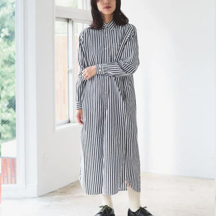 Beams Long Sleeved Dress Women's Black-3