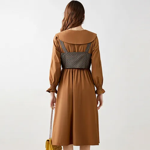 Like The Age Of Water Long Sleeved Dresses Women's Khaki