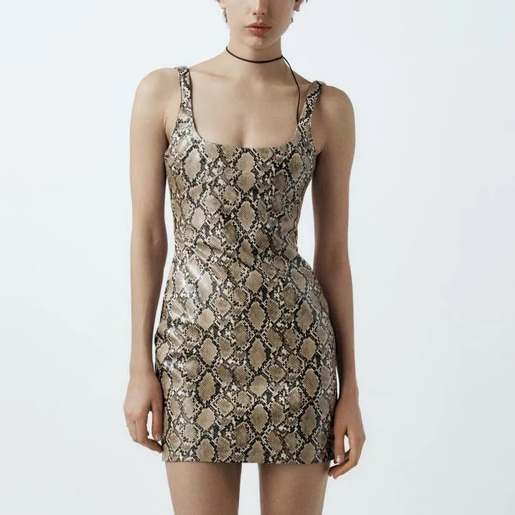 ZARA Slip Dress Women's Snakeskin Print-2