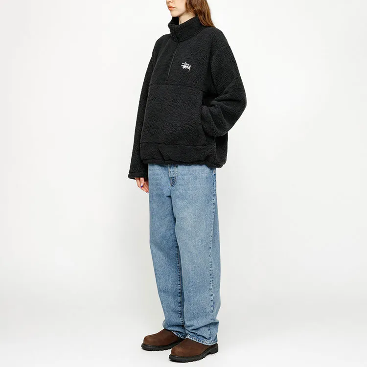 Stussy Half Zip Mock Polar Fleece Hoodie-4