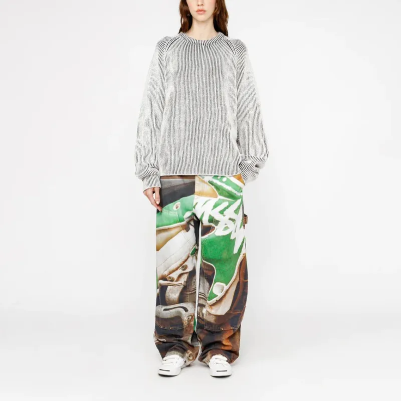 Stussy Contrast Rib Sweater White-8