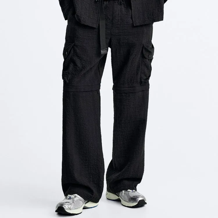ZARA Casual Pants Men Black-2