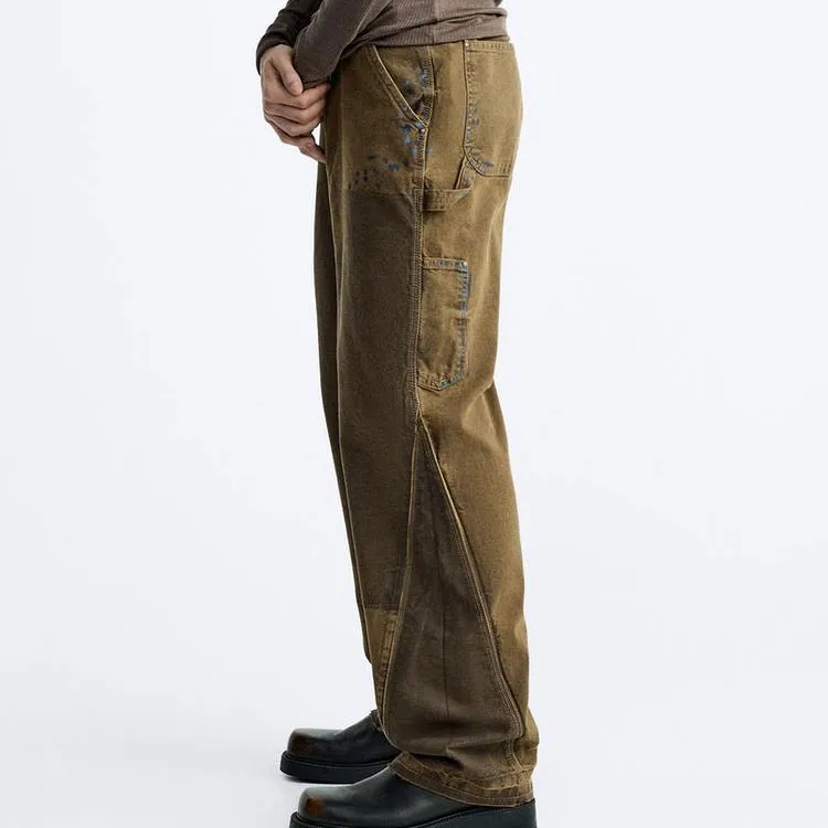 ZARA Jeans Men Brown-3