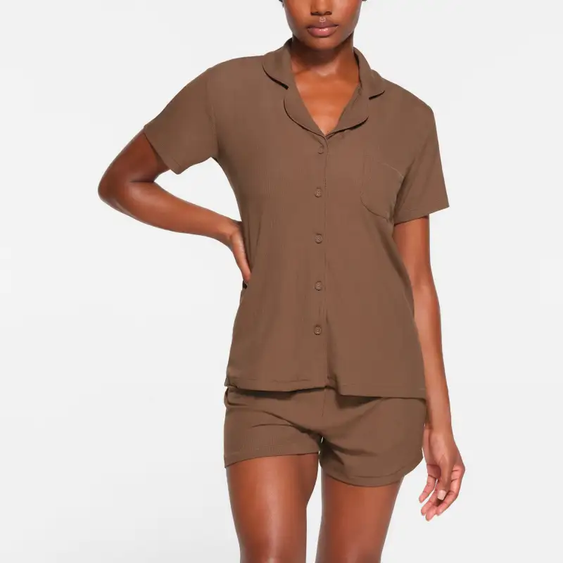 SKIMS SOFT LOUNGE SHORT SLEEP SET Pajama Set Women's OXIDE/Oxide-1