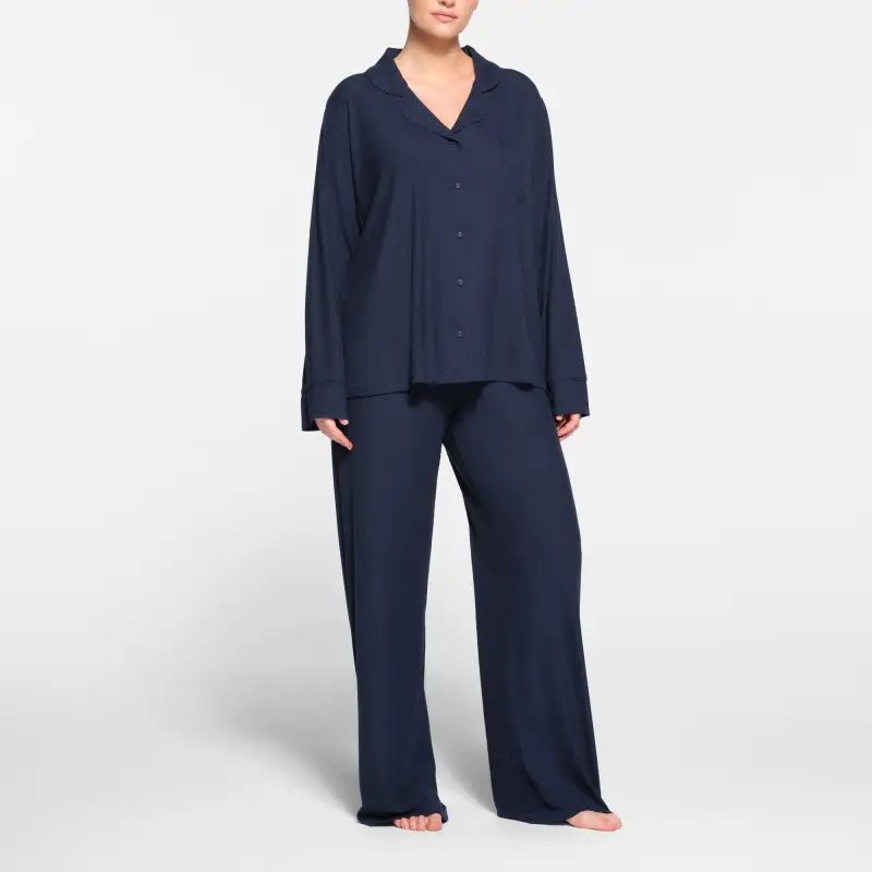 SKIMS SOFT LOUNGE SLEEP SET Pajama Set Men's NAVY/Marine Blue-1