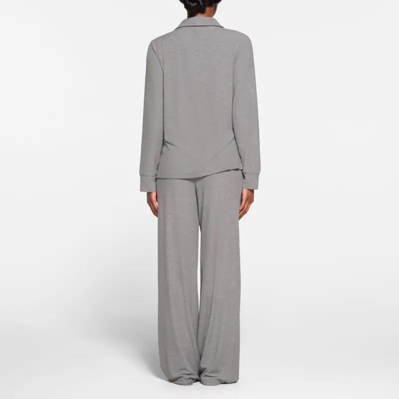 SKIMS SOFT LOUNGE SLEEP SET Pajama Set Women's HEATHER GREY/Heather Gray-2