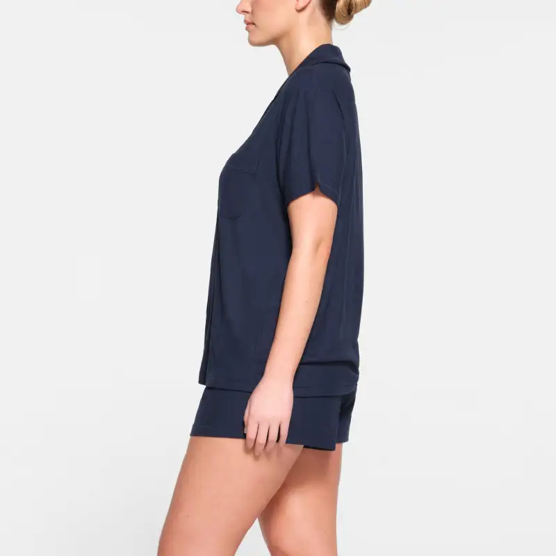 SKIMS SOFT LOUNGE SHORT SLEEP SET Pajama Set Women's NAVY/Marine Blue-3