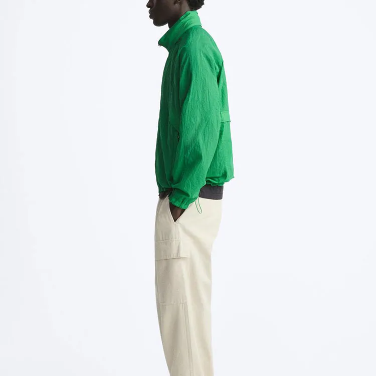 ZARA Trench Coats Men Green-2
