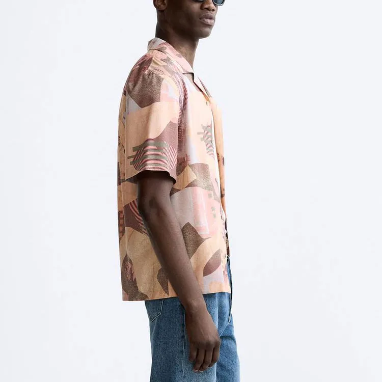 ZARA Shirts Men Pink-3