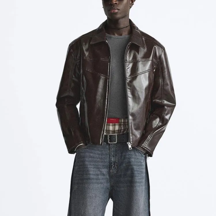ZARA Jackets & Coats Men's Dark Red Color-1