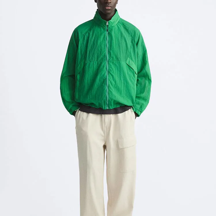 ZARA Trench Coats Men Green-1