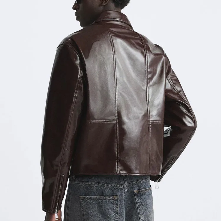 ZARA Jackets & Coats Men's Dark Red Color-2