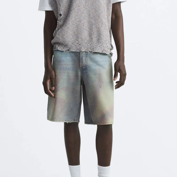 ZARA Denim Shorts Men's Light Blue-1