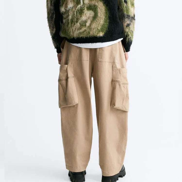 ZARA Cargo Pants Men Tan-3