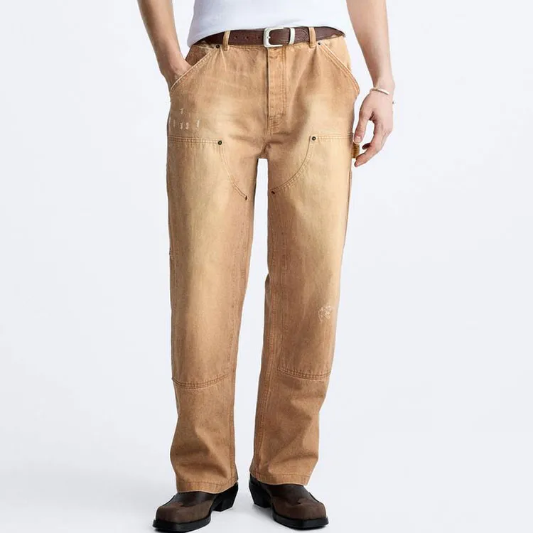 ZARA Jeans Men Yellow Ochre-2