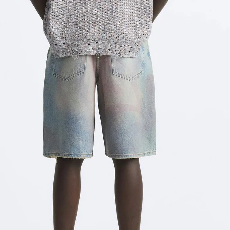 ZARA Denim Shorts Men's Light Blue-2