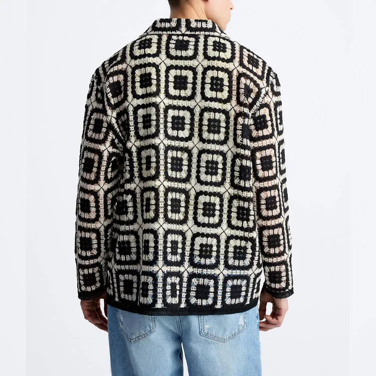 ZARA Knitwear Men's Black White-2
