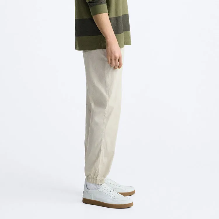 ZARA Knitted Sports Pants Men's Beige-4