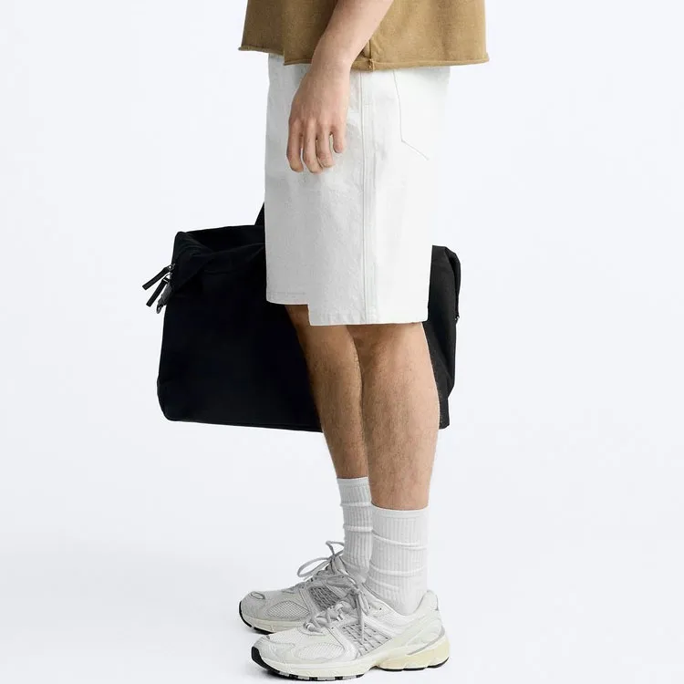 ZARA Denim Shorts Men White-4
