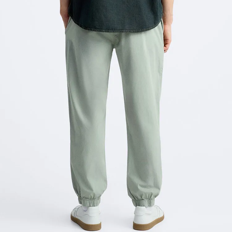ZARA Knitted Sports Pants Men's Light Green-3