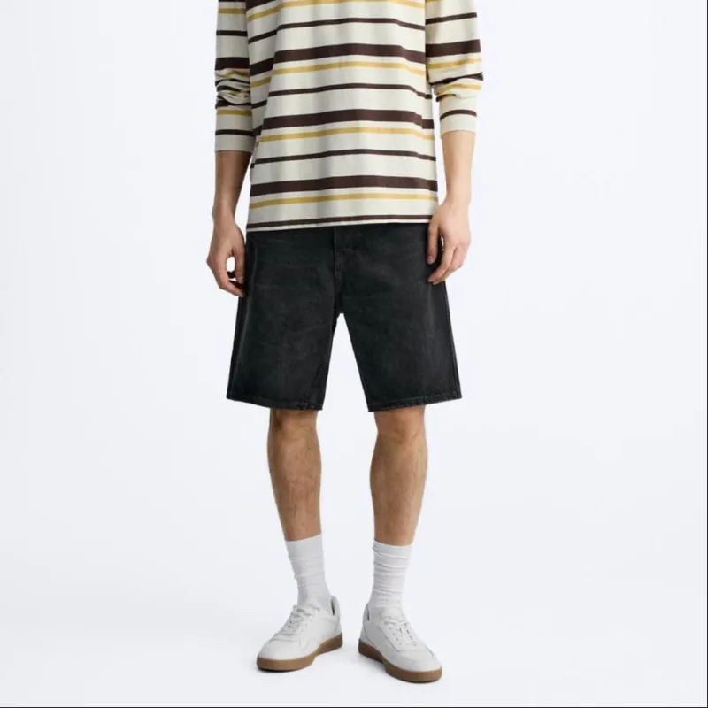 ZARA Denim Shorts Men's Dark Gray-1