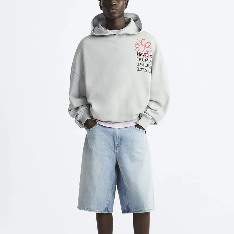 ZARA Denim Shorts Unisex Light Blue-2