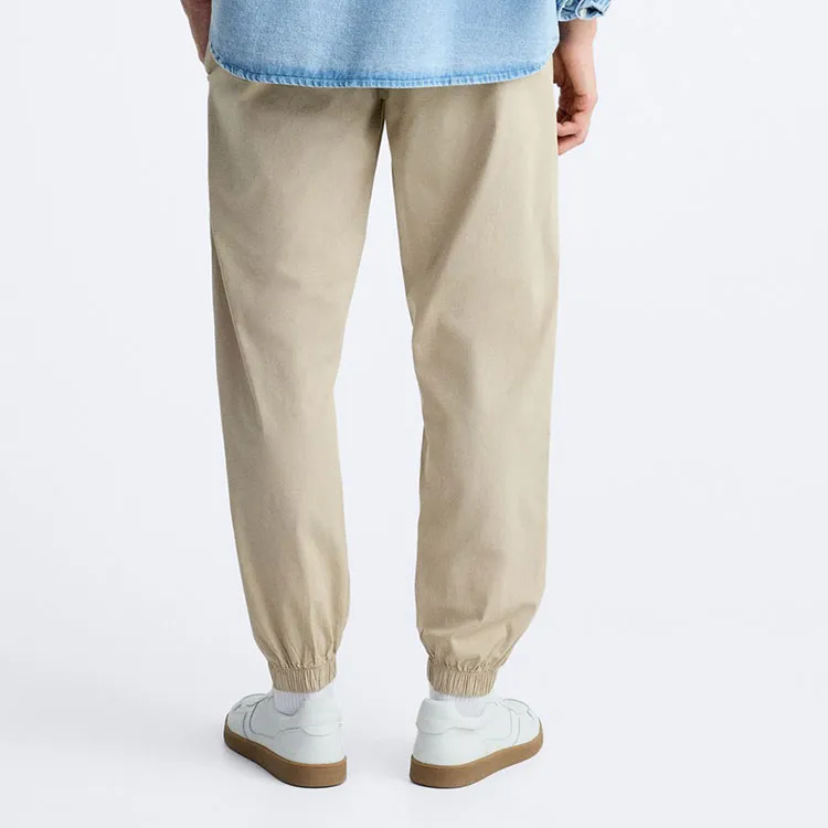 ZARA Knitted Sweatpants Men's Light Brown Yellow-3