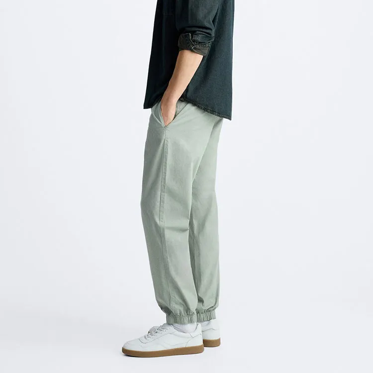 ZARA Knitted Sports Pants Men's Light Green-4
