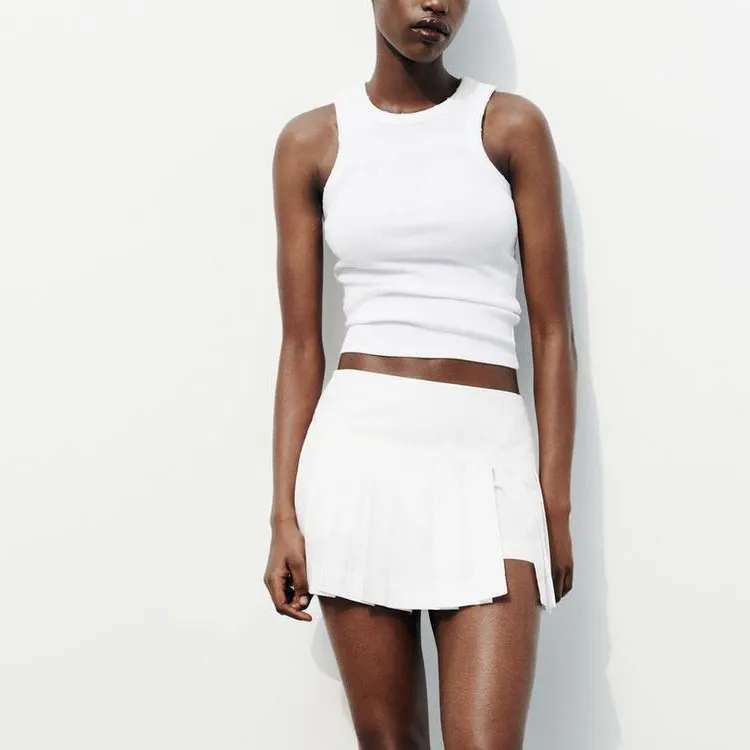 ZARA Casual Short Skirts Women's White-2