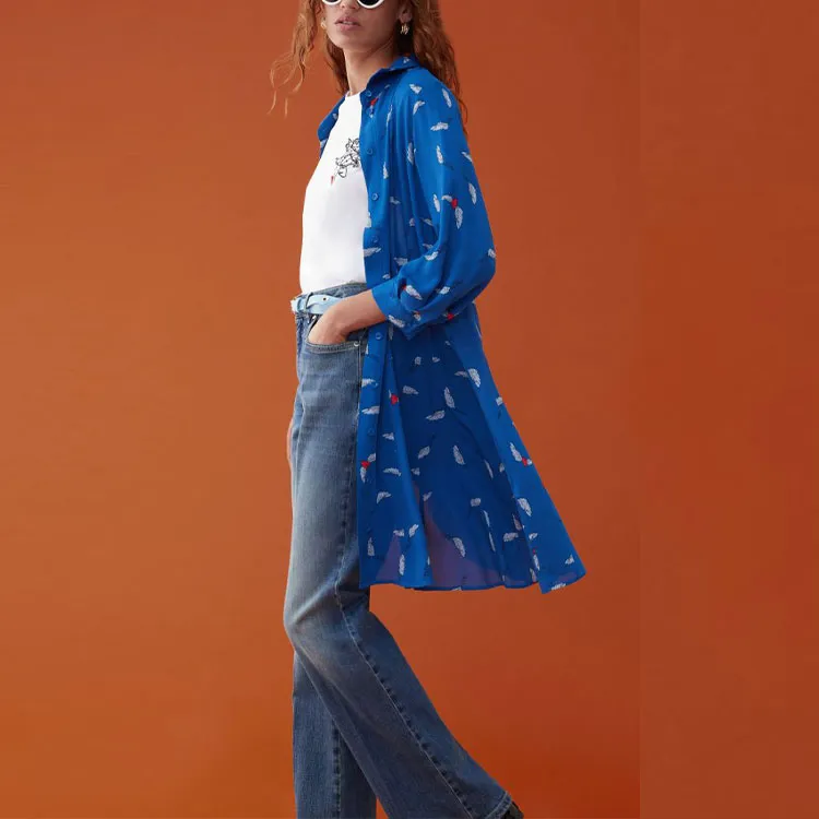 I BLUES SS24 Long Sleeved Dresses Women's Blue-2