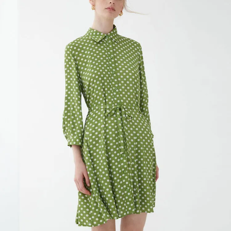 I BLUES SS24 Long Sleeved Dresses Women's Green-4