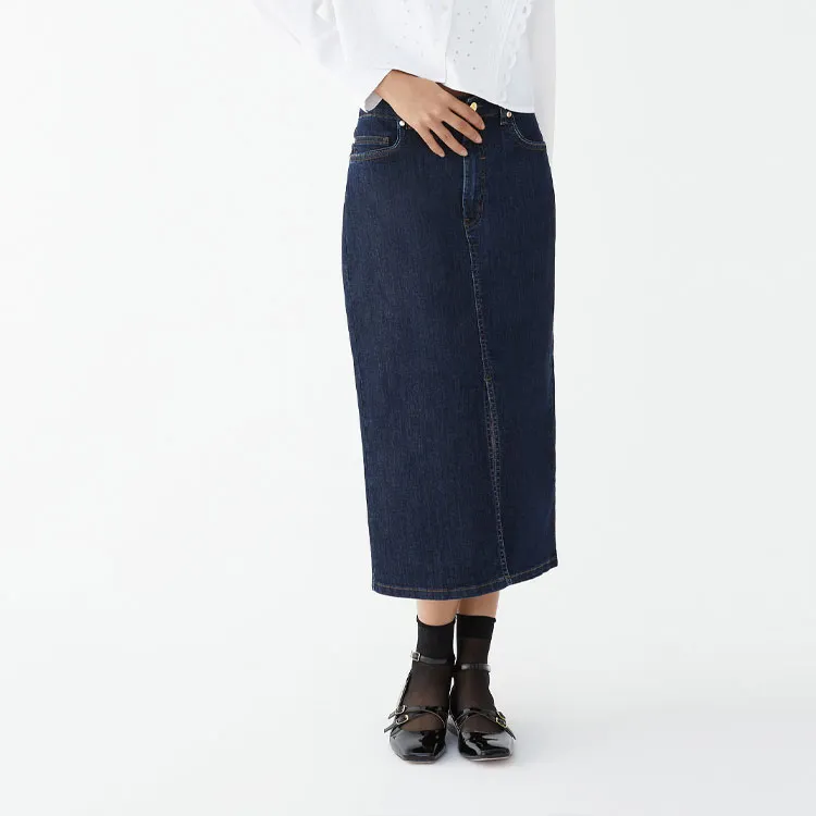I BLUES SS24 Denim Long Skirts Women's Blue-4