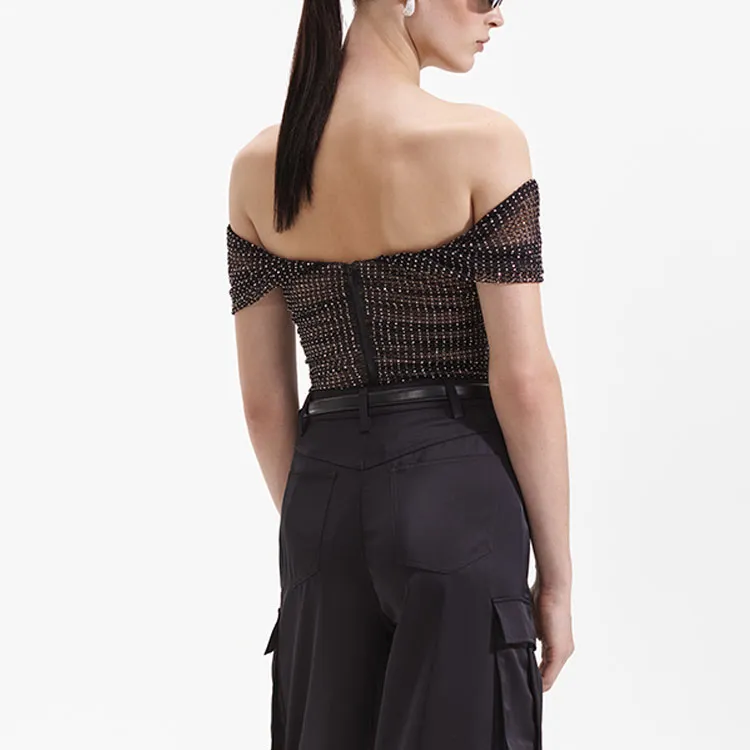 Self portrait Strapless Top Women's Classic Black-1