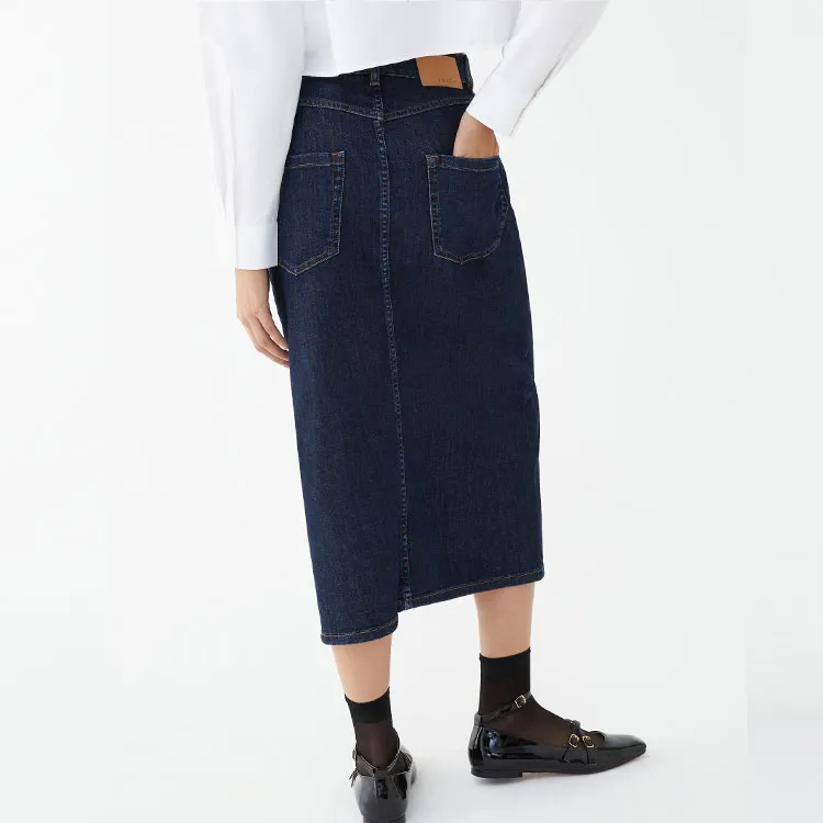 I BLUES SS24 Denim Long Skirts Women's Blue-3