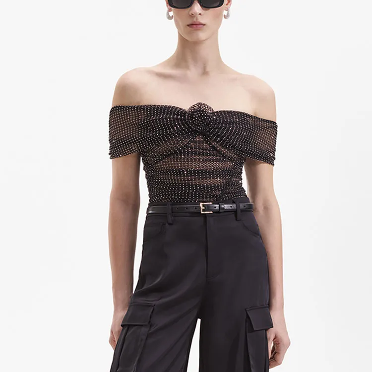 Self portrait Strapless Top Women's Classic Black-2