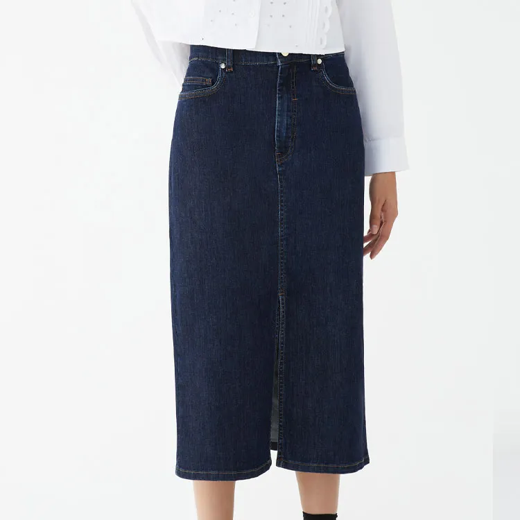 I BLUES SS24 Denim Long Skirts Women's Blue-2